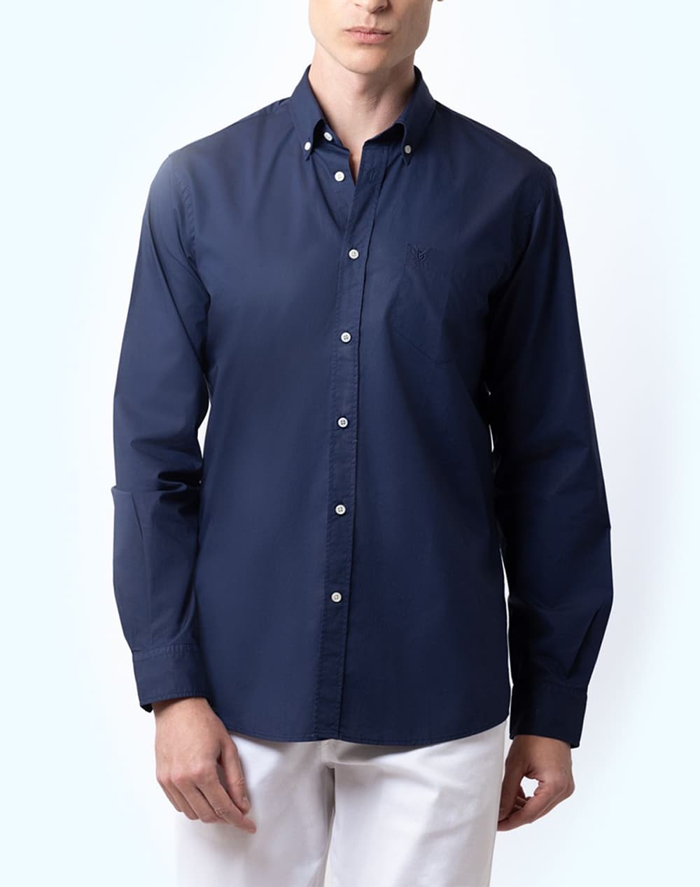 THE BOSTONIANS ΠΟΥΚΑΜΙΣΟ ΠΟΠΛΙΝΑ REGULAR FIT Plain POPLIN Button-down Regular Fit 3AAP2062-NAVY NavyBlue