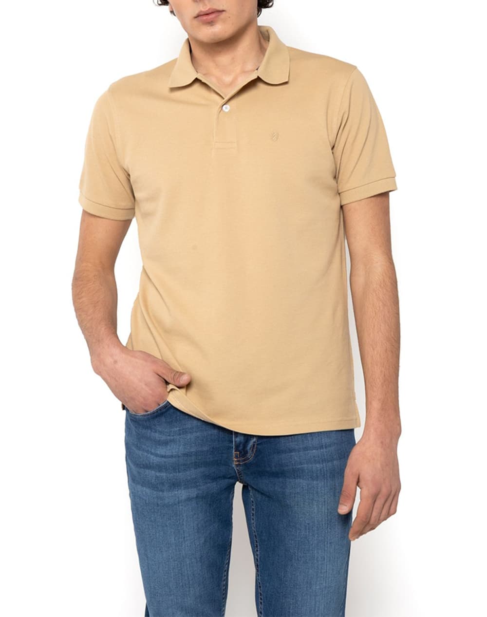 THE BOSTONIANS ΜΠΛΟΥΖΑ POLO PIQUE REGULAR FIT 3PS0001-DARK Biege