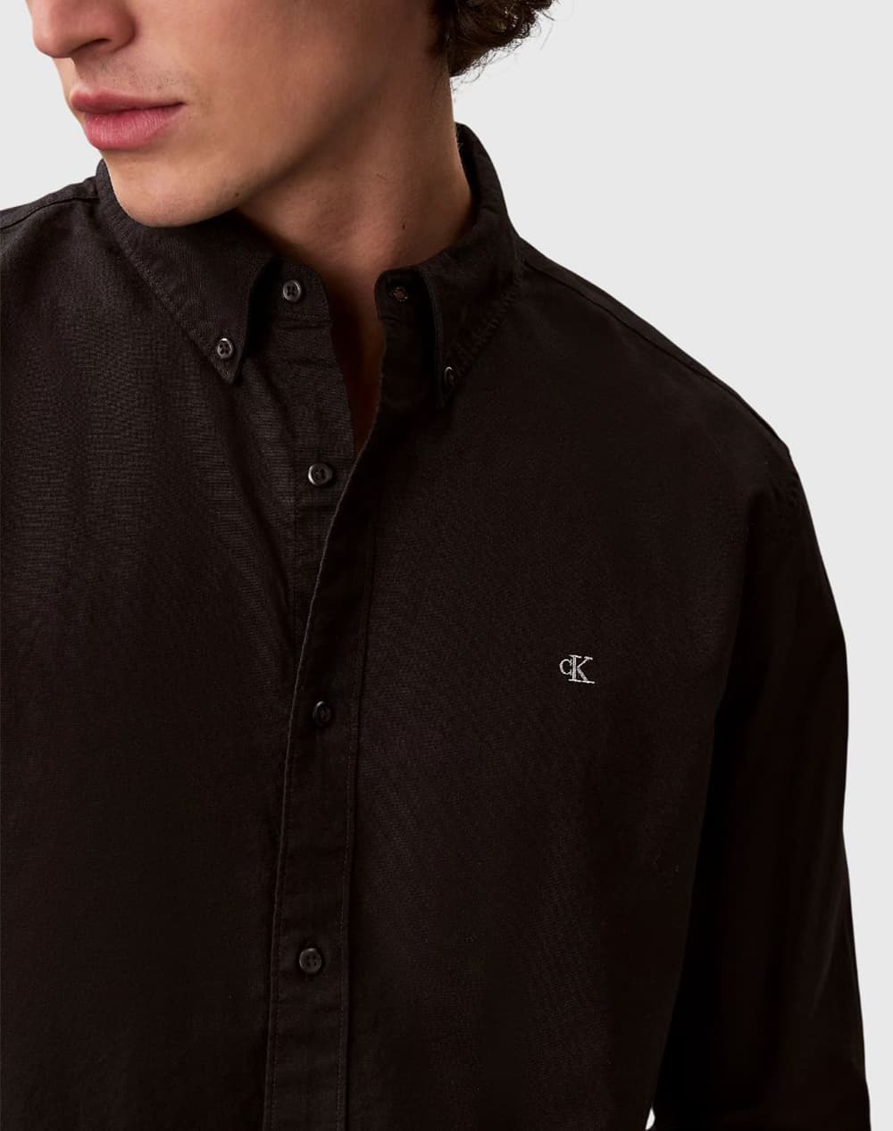 ΠΟΥΚΑΜΙΣΟ CALVIN KLEIN SOLID OXFORD CLASSIC BLACK CALVIN KLEIN