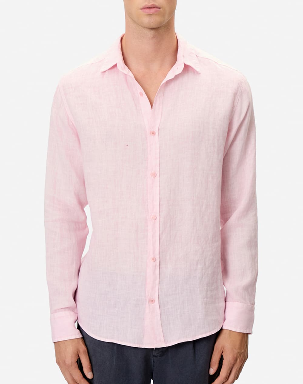 DIRTY LAUNDRY Classic Linen Shirt DLMS000134-Bubblegum Pink