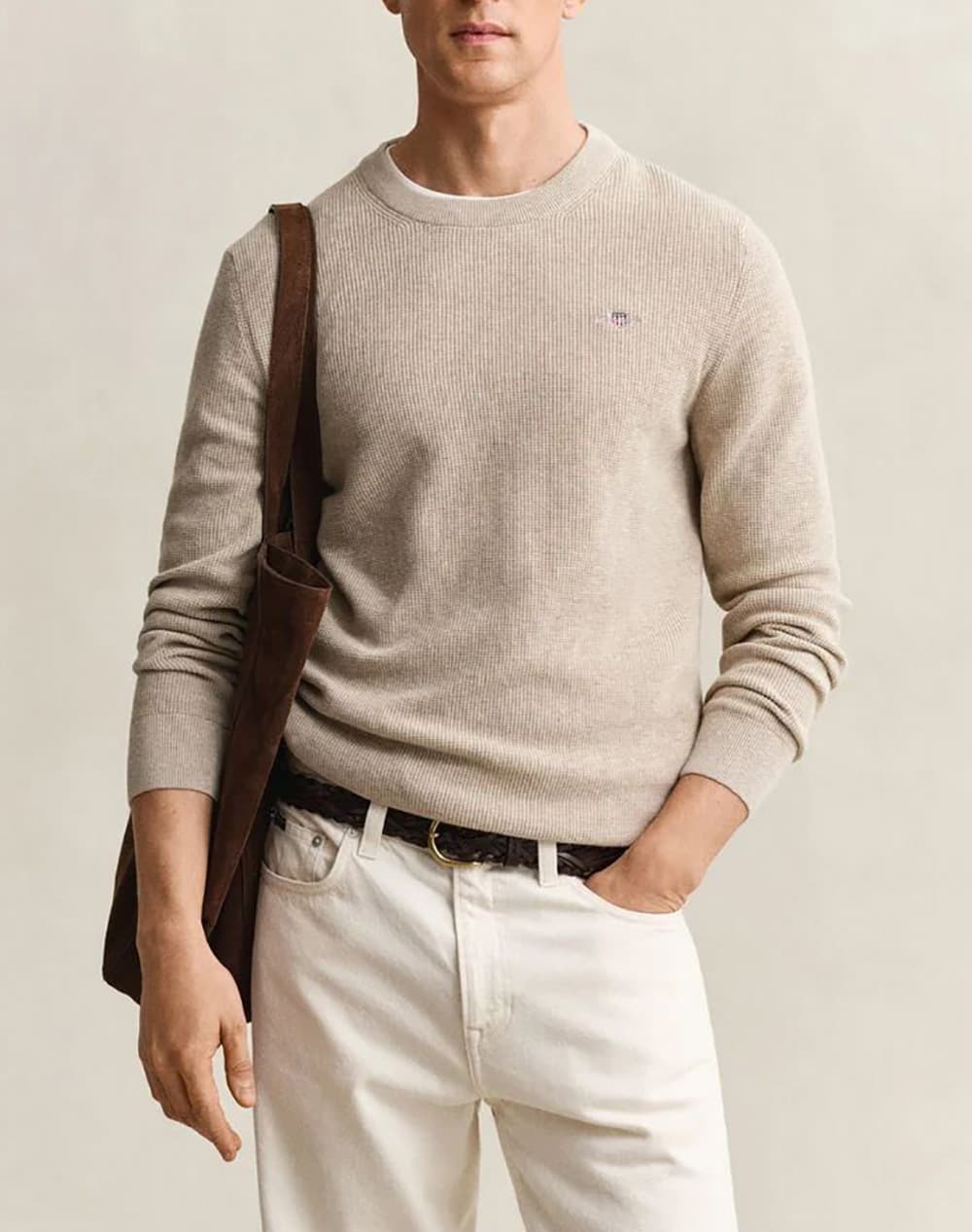 GANT ΠΟΥΛΟΒΕΡ ΜΜ MICRO TEXTURED COTTON C-NECK 3G8030291-10 Mixed