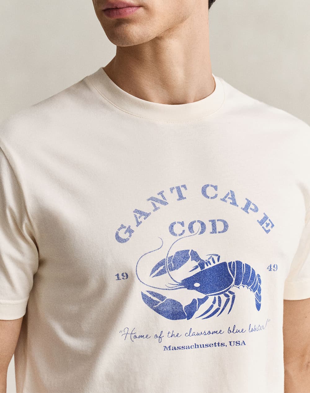 Men's T-Shirts Gant Ecru