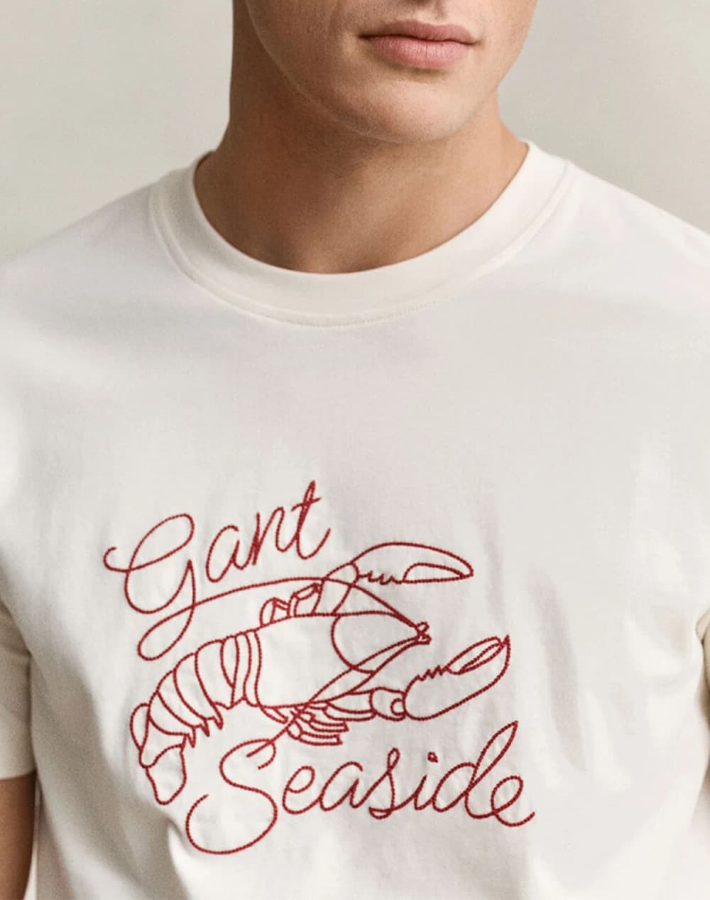 Men's T-Shirts Gant Ecru