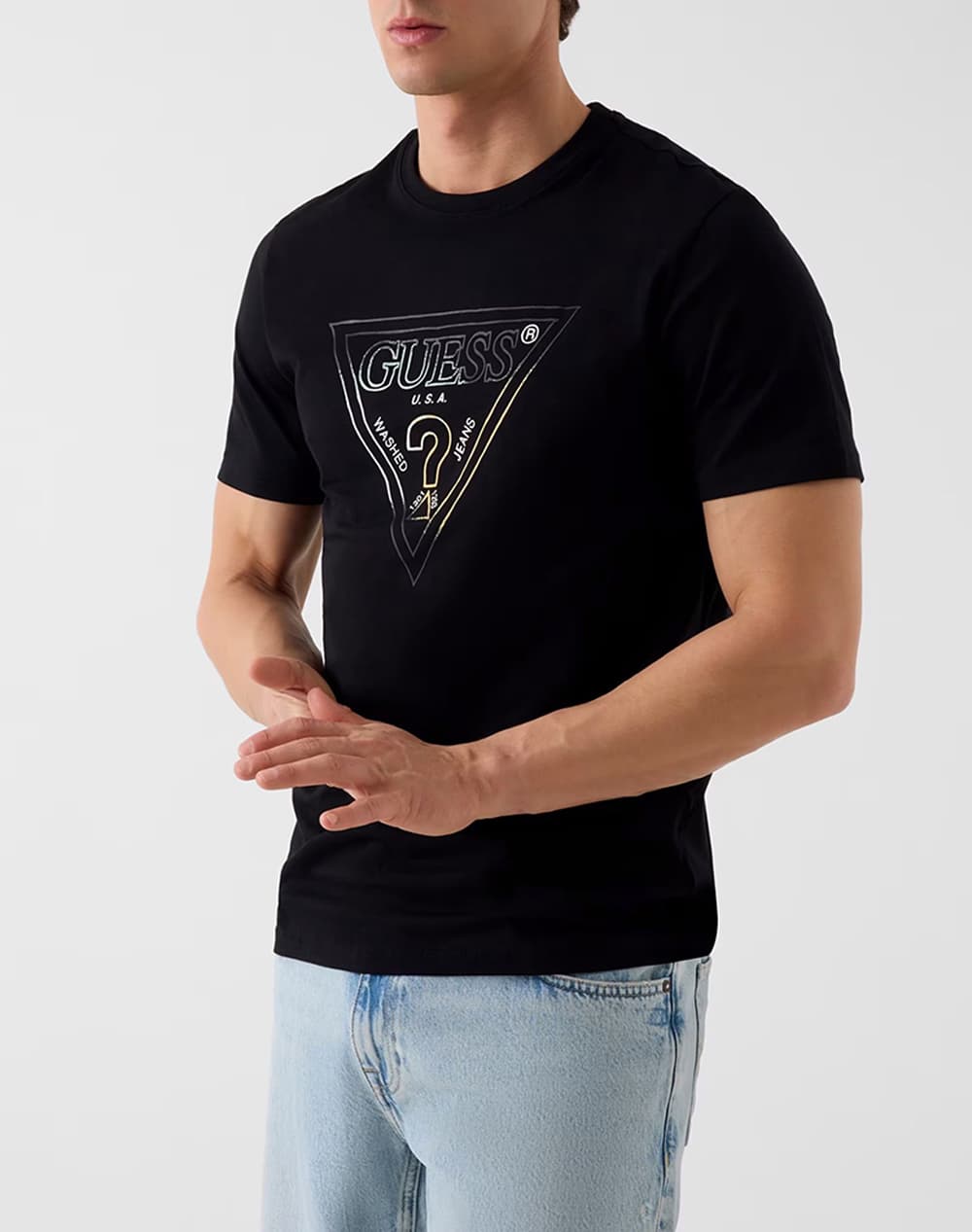 GUESS CN SS TRIANGLE HD MULTICOLOR T ΜΠΛΟΥΖΑ ΑΝΔΡΙΚΟ M6GI11K2992-JBLK Black