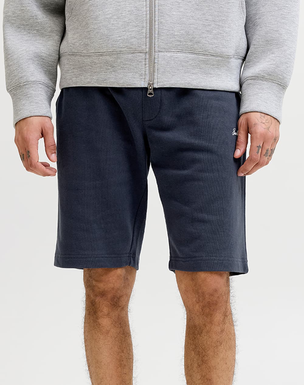 JACK&JONES JPSTGORDON ARCHIVE SWEAT SHORTS MID SN 12288638-Light Grey Melange LightGray