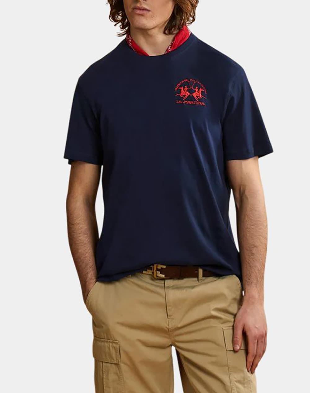 LA MARTINA ΜΠΛΟΥΖΑ T-SHIRT ΚΜ MAN S/S TSHIRT JERSEY 3LMMCR009-04167 SandyBrown