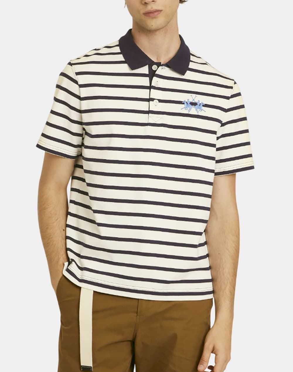 LA MARTINA ΜΠΛΟΥΖΑ ΠΟΛΟ ΚΜ MAN S/S POLO STRIPED COTTON HE 3LMMCP010-S0074 Multi