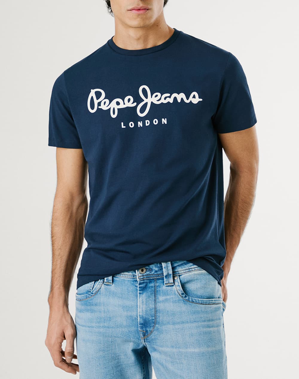 PEPE JEANS NOS DROP 2A ORIGINAL STRETCH N ΜΠΛΟΥΖΑ ΑΝΔΡΙΚΟ PM508210-595/NAVY Blue