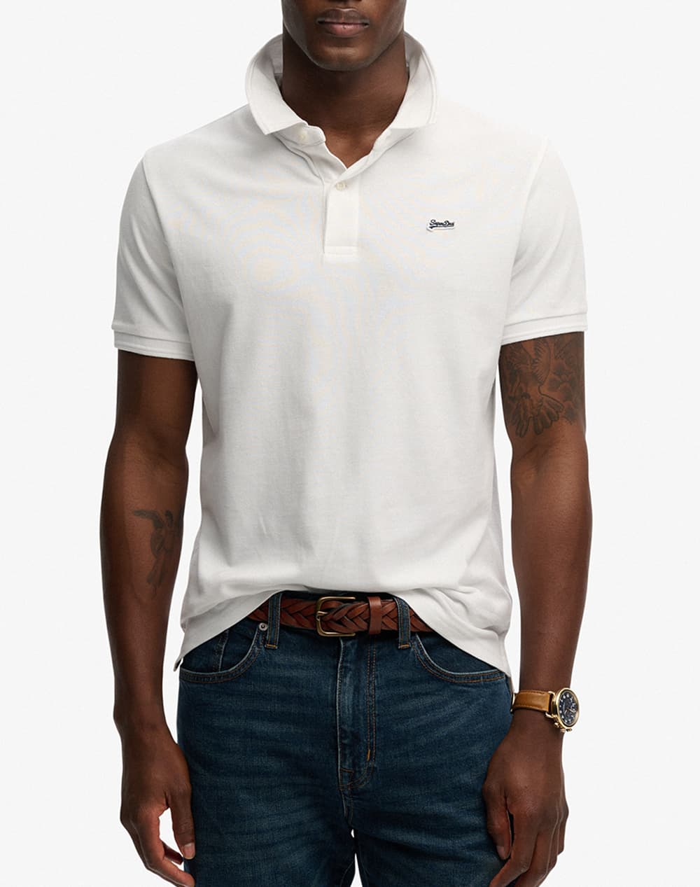 Men's Polo Shirts Superdry White