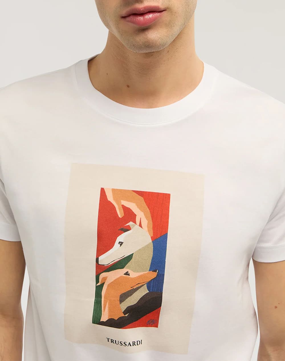 Men's T-Shirts Trussardi Ecru