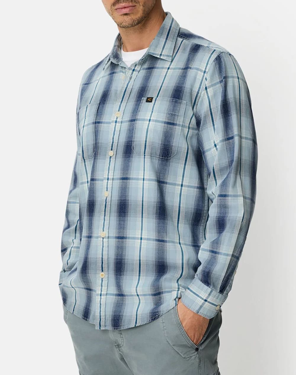 ΑΝΔΡΙΚΟ ΠΟΥΚΑΜΙΣΟ CAMEL ACTIVE ΜΑΚΡΥΜΑΝΙΚΟ ΚΑΡΟ ΜΕ ΤΣΕΠΕΣ ΜΠΛΕ