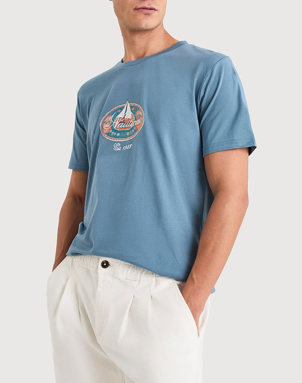 NAUTICA ΜΠΛΟΥΖΑ T-SHIRT ΚΜ Mosa T-Shirt 3NCN1V03976-908 White