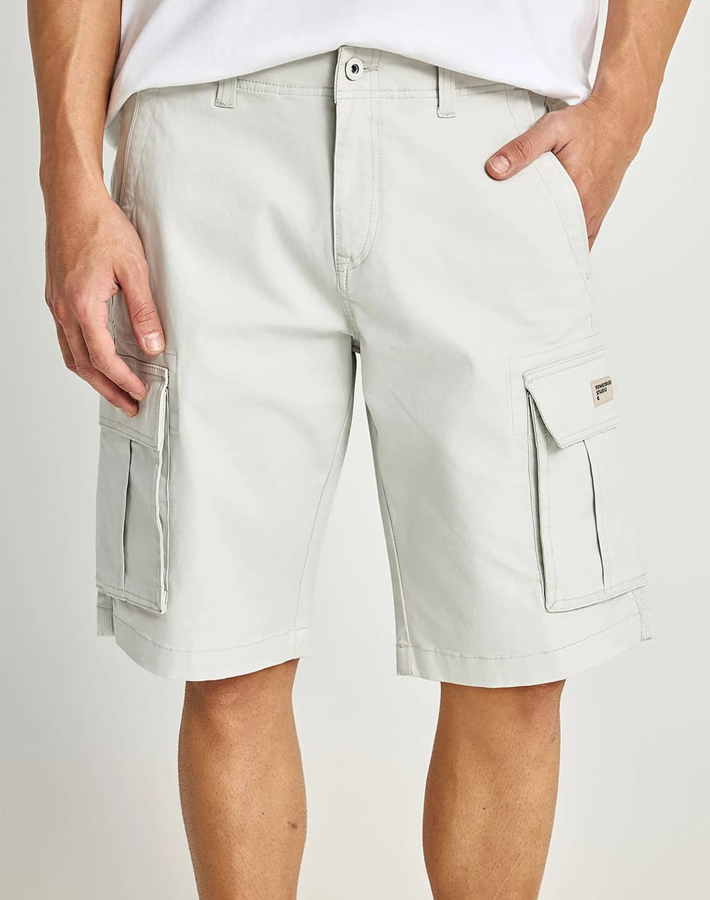 FUNKY BUDDHA Shorts FBM013-002-03-Dusty Olive DarkOliveGreen