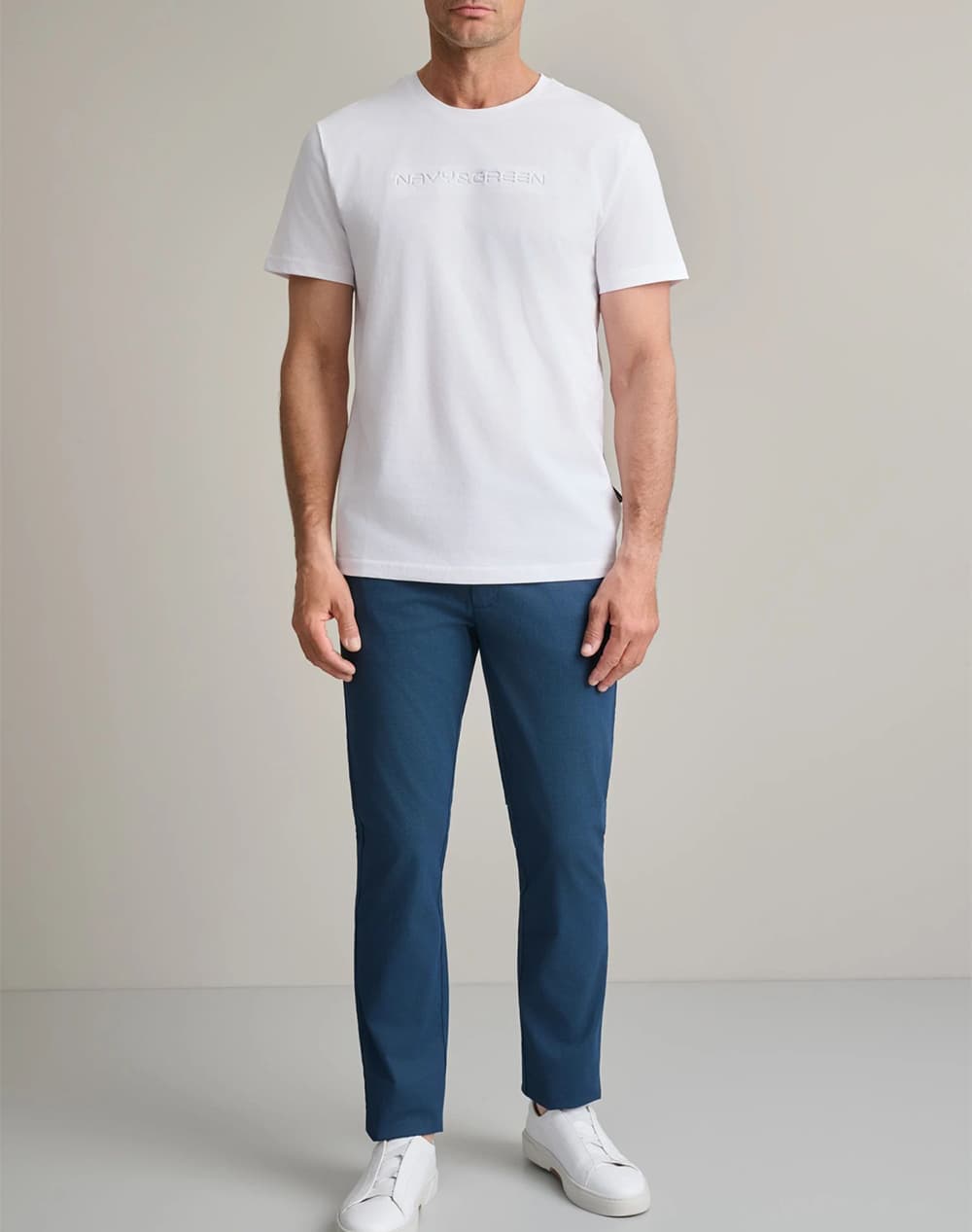 Men's Chino Pants Navy & Green Blue