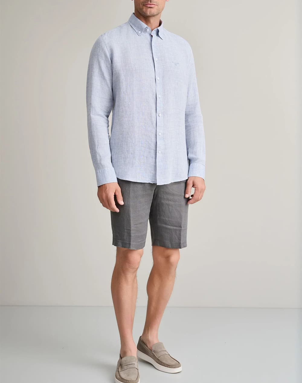 Men's Chino Shorts Navy & Green Gray