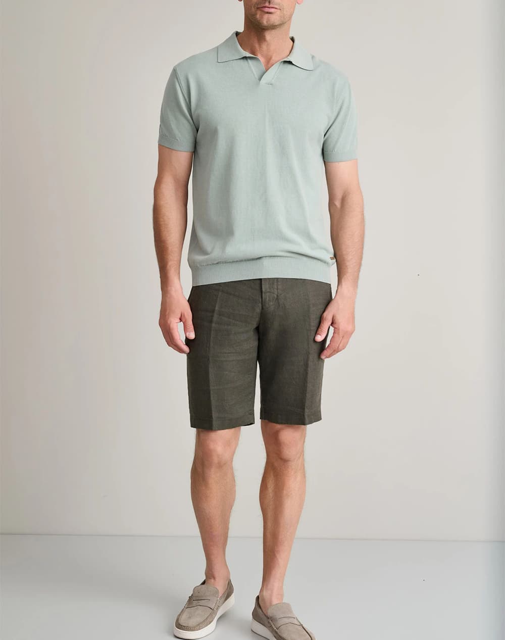 Men's Chino Shorts Navy & Green Green