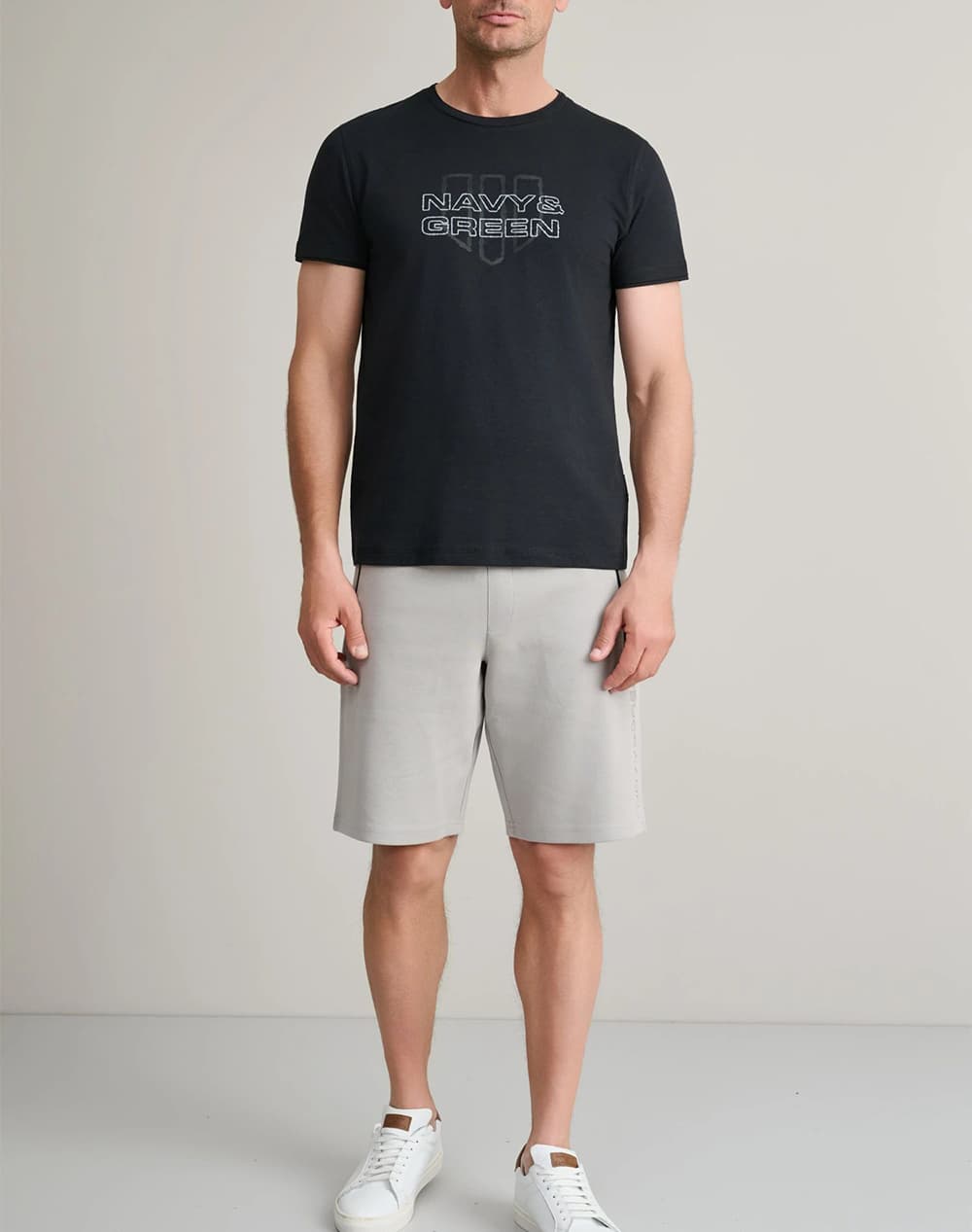 Men's Sports Shorts Navy & Green Gray