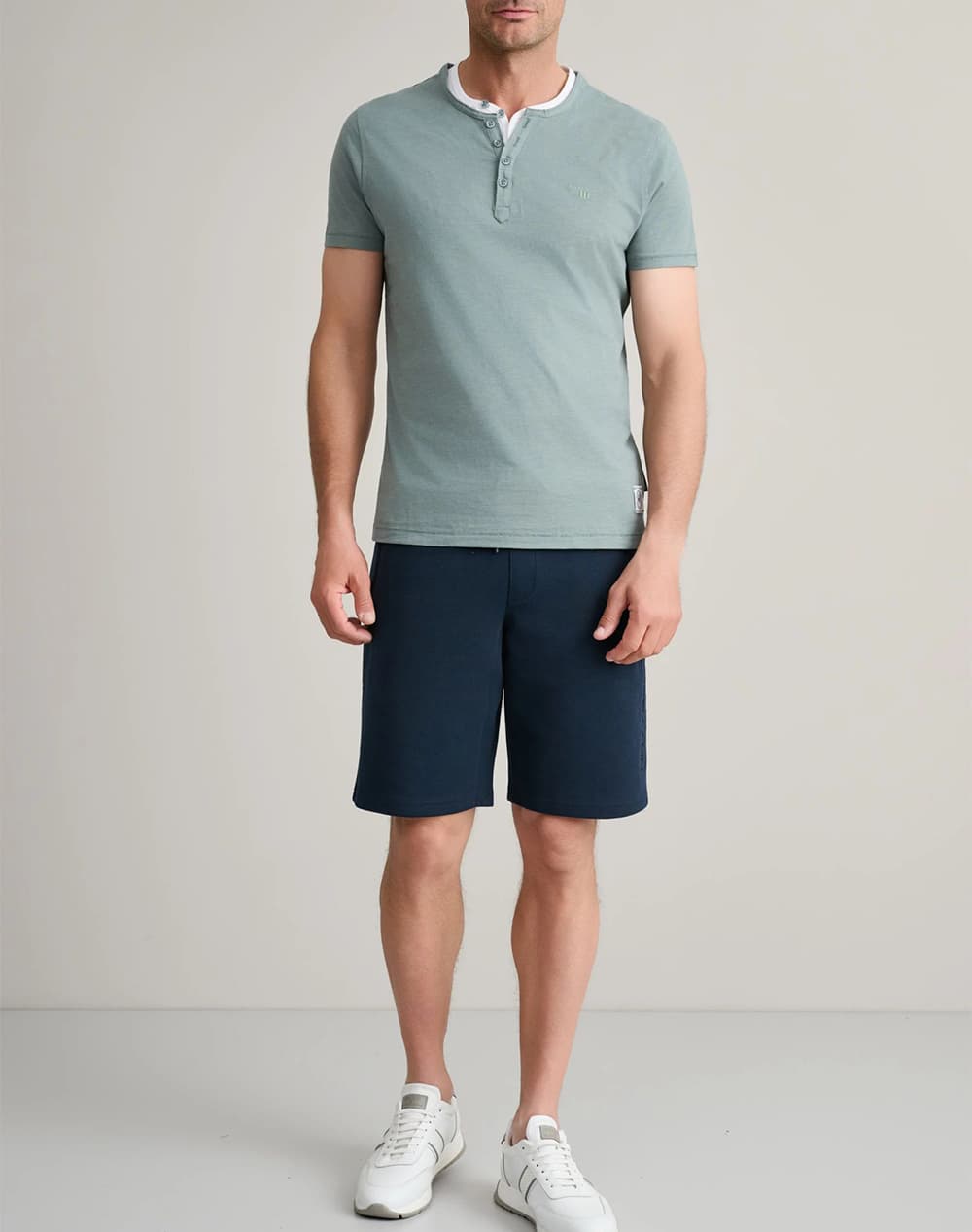 Men's Sports Shorts Navy & Green Blue