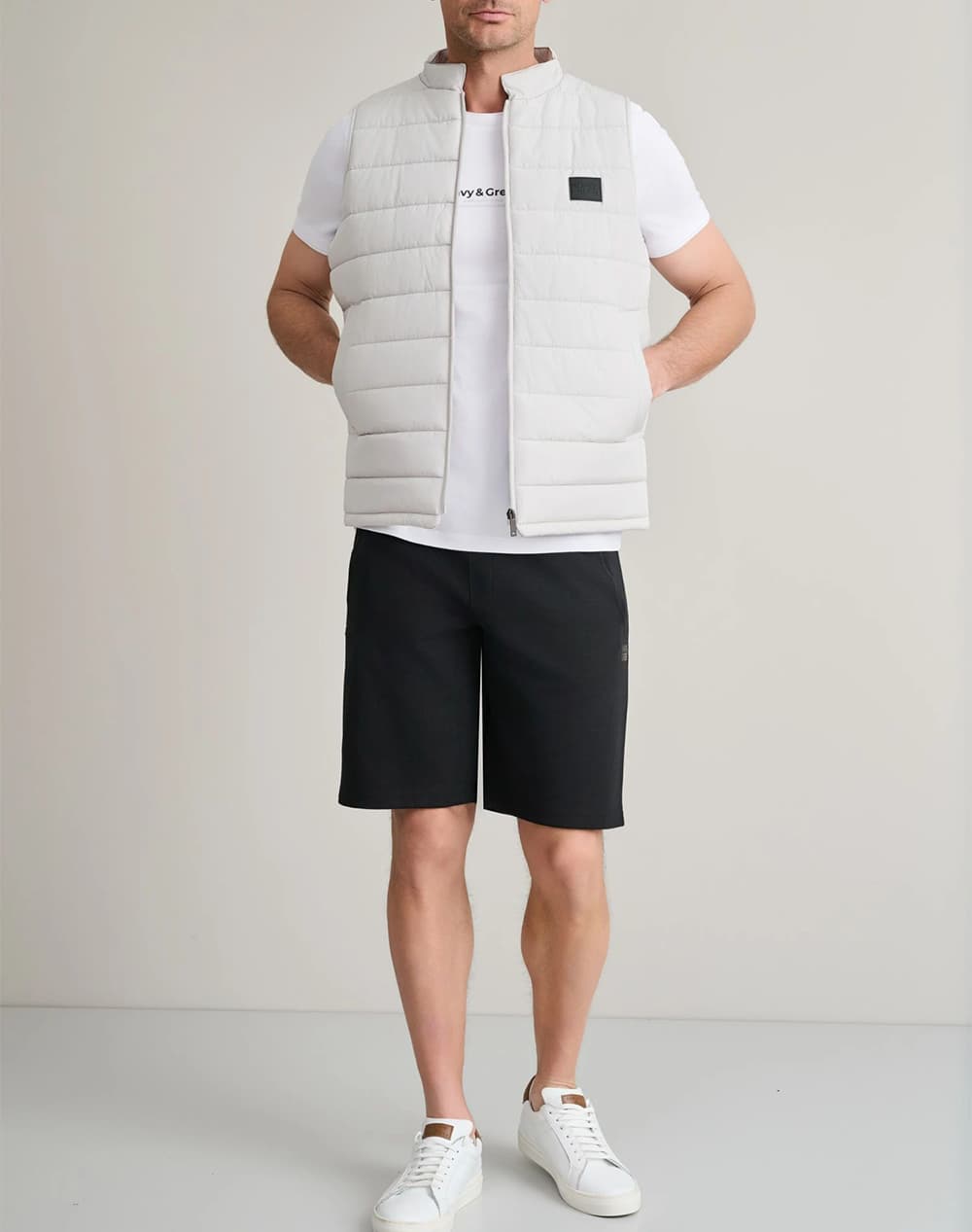 Men's Sports Shorts Navy & Green Black