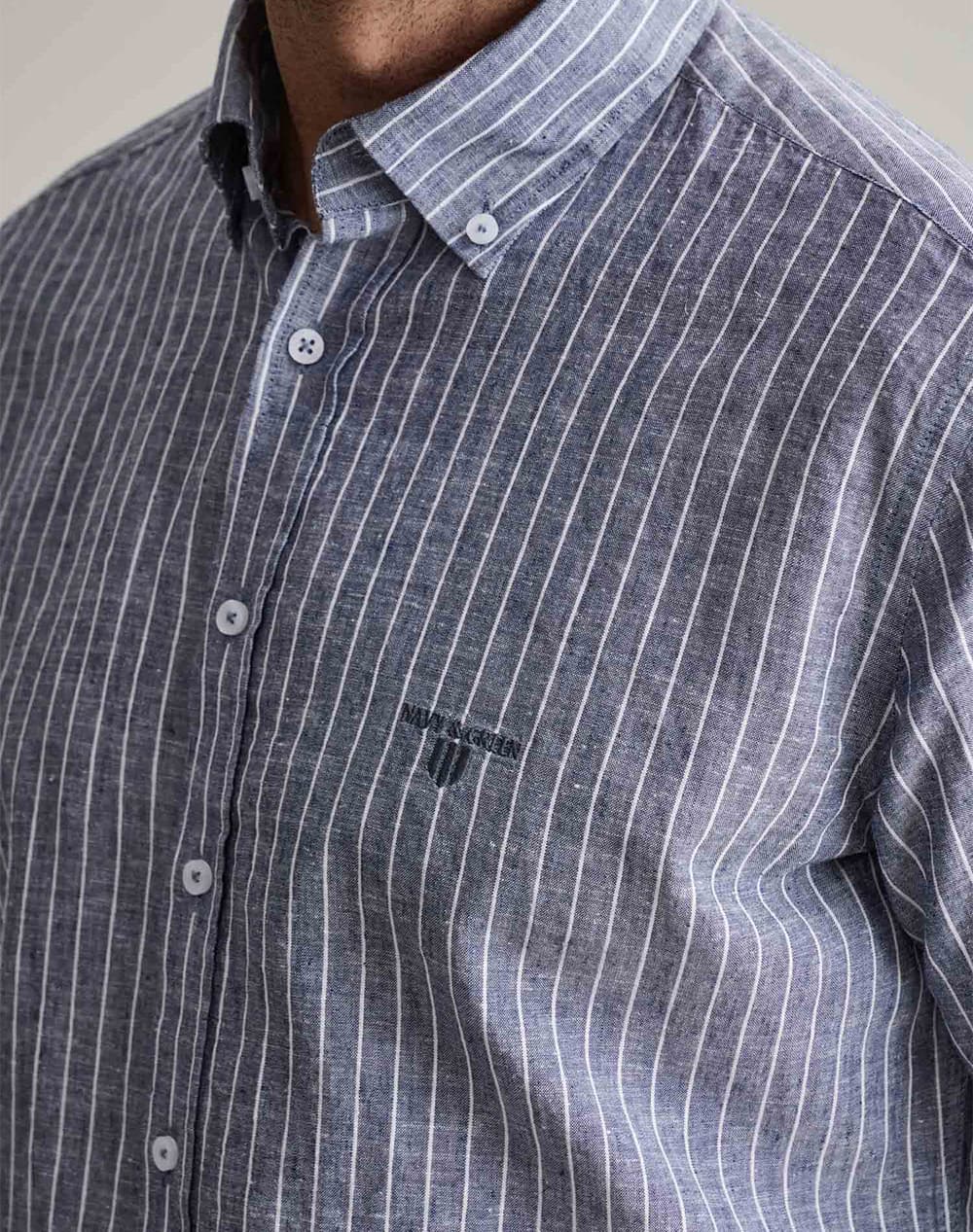 Men's Shirts Navy & Green Blue