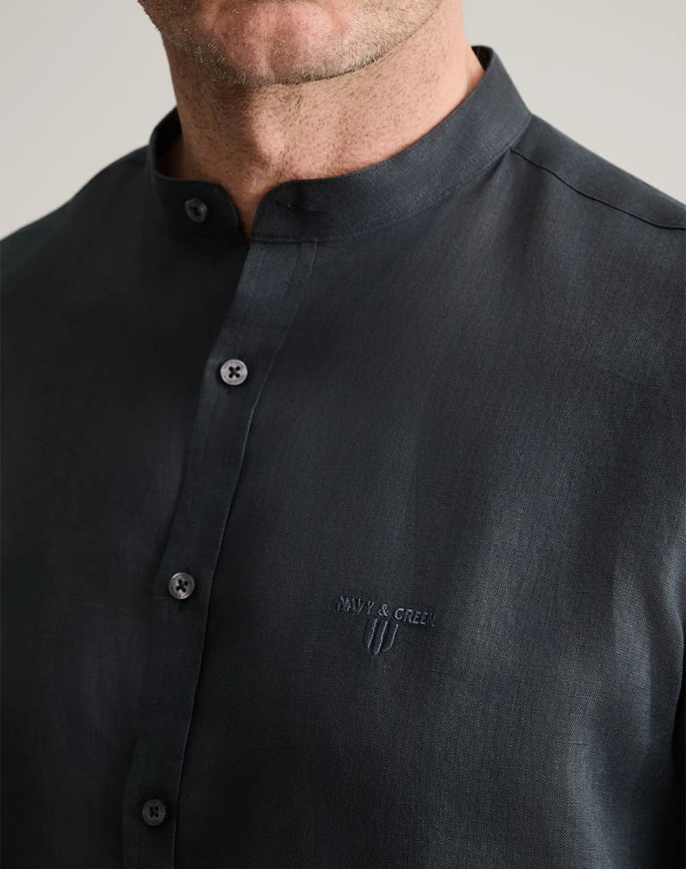 Men's Shirts Navy & Green Black