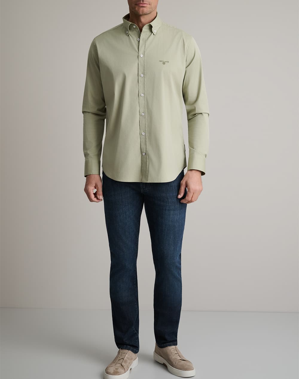 Men's Shirts Navy & Green Green