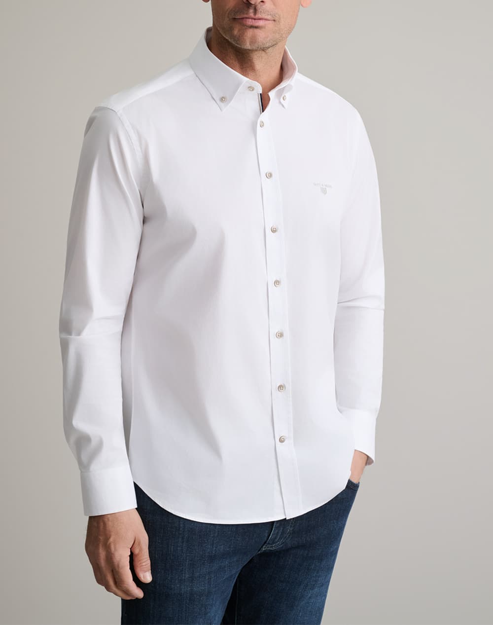 Men's Shirts Navy & Green White