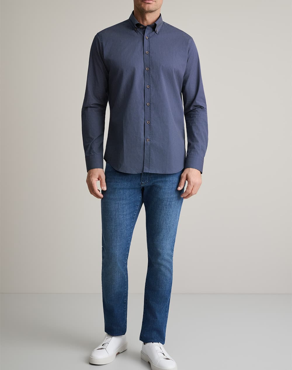 Men's Shirts Navy & Green Blue