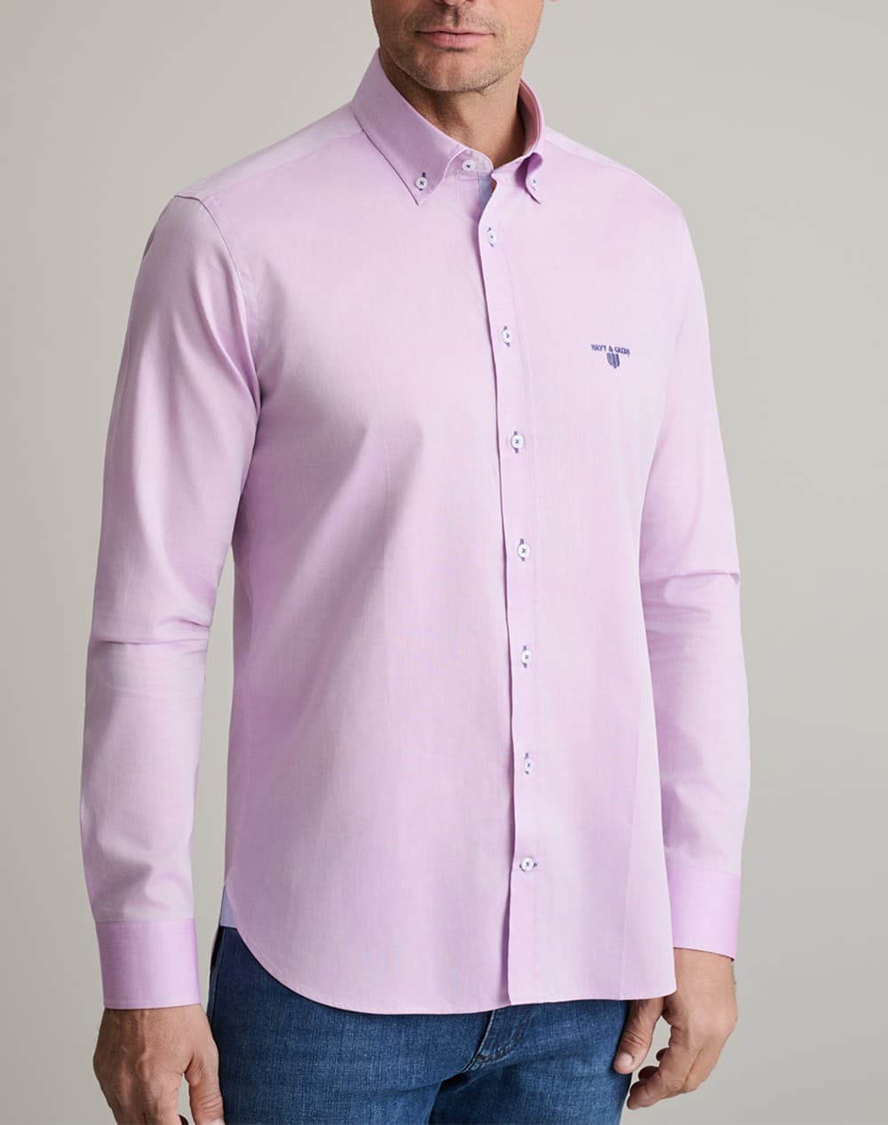 Men's Shirts Navy & Green Purple