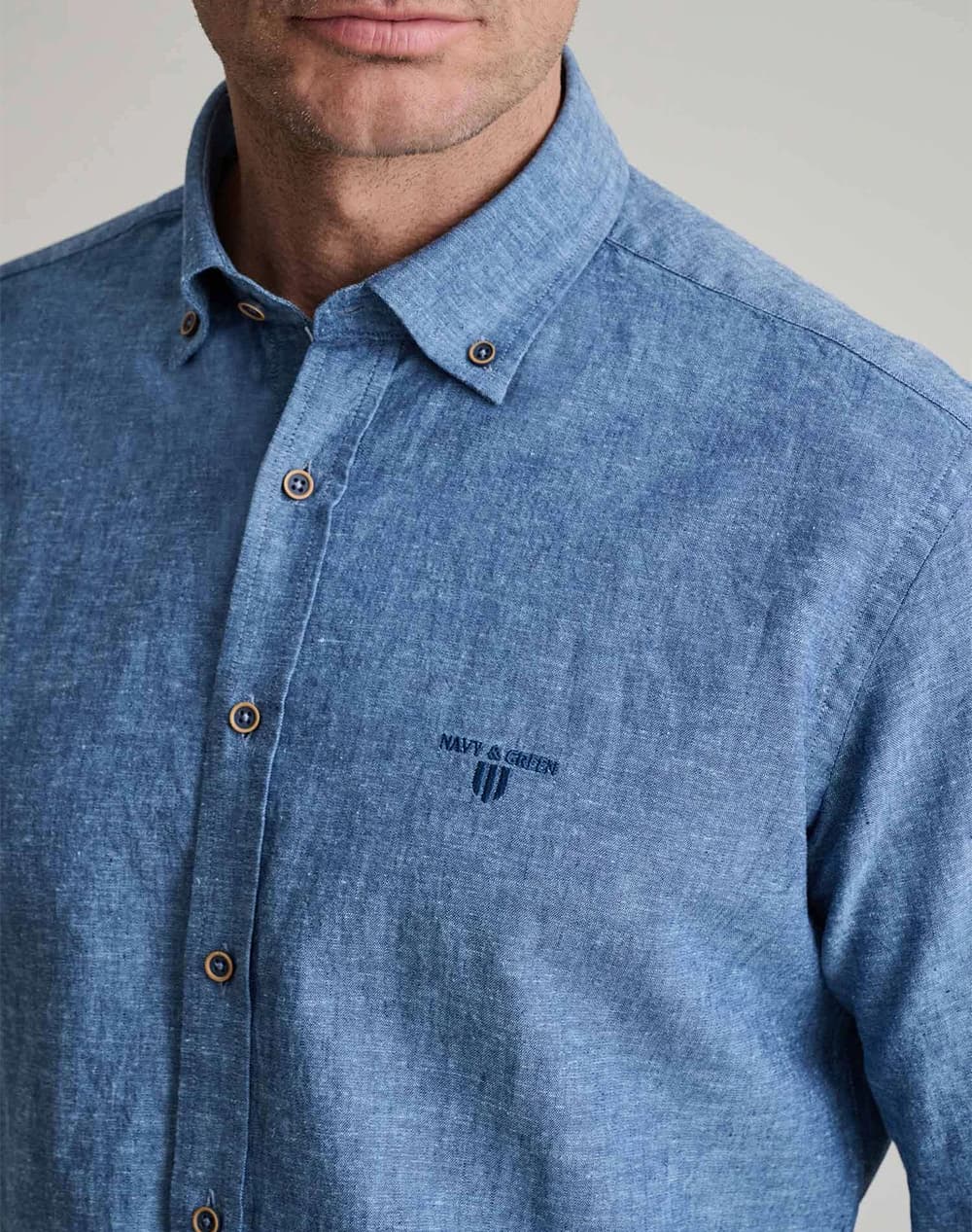 Men's Shirts Navy & Green Blue