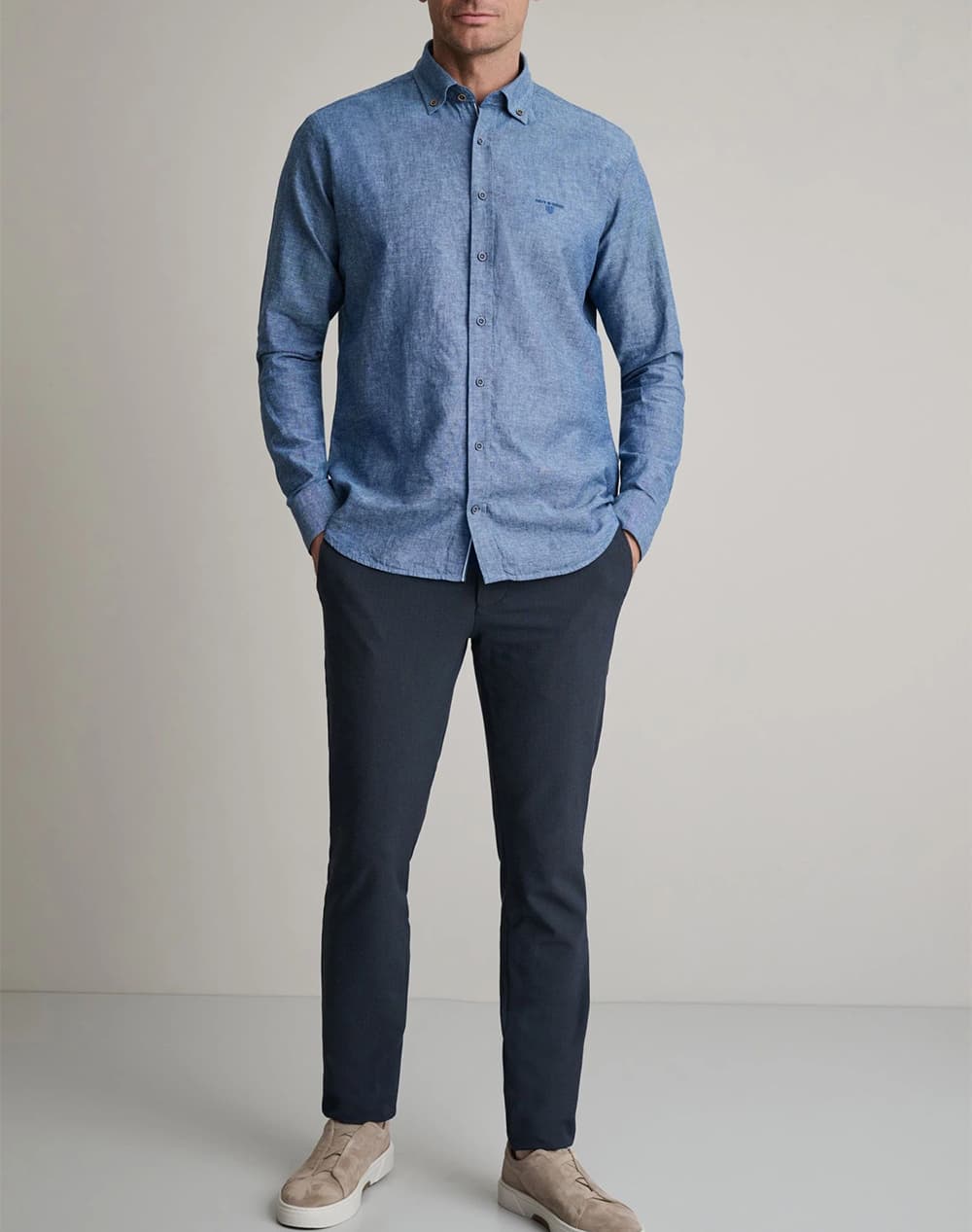 Men's Shirts Navy & Green Blue