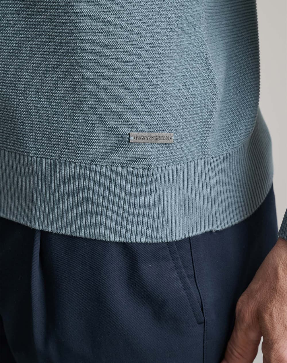 Men's Knitwear Navy & Green Blue