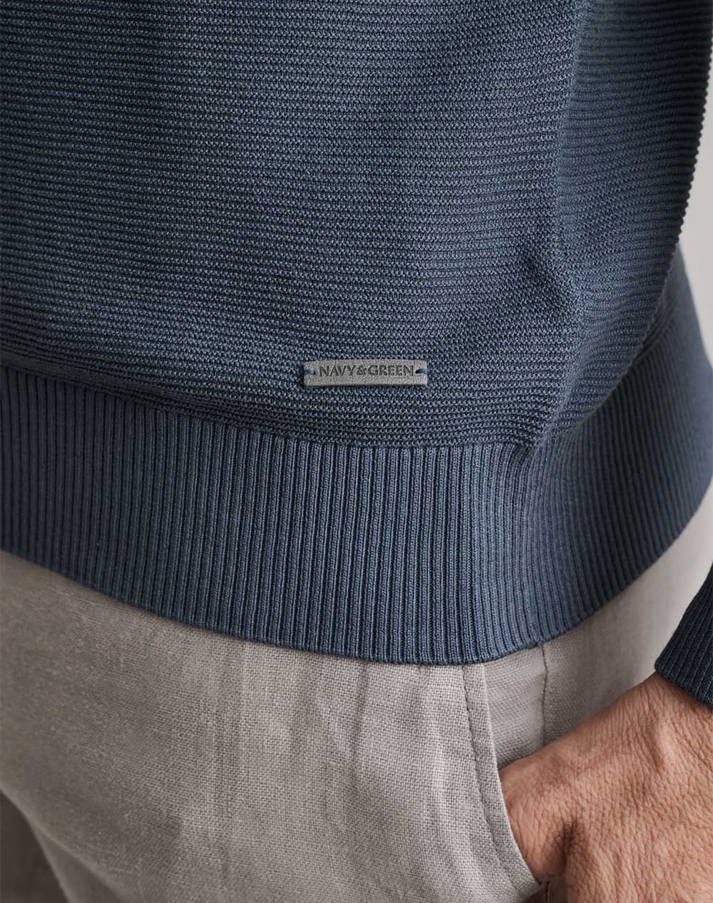 Men's Knitwear Navy & Green Blue