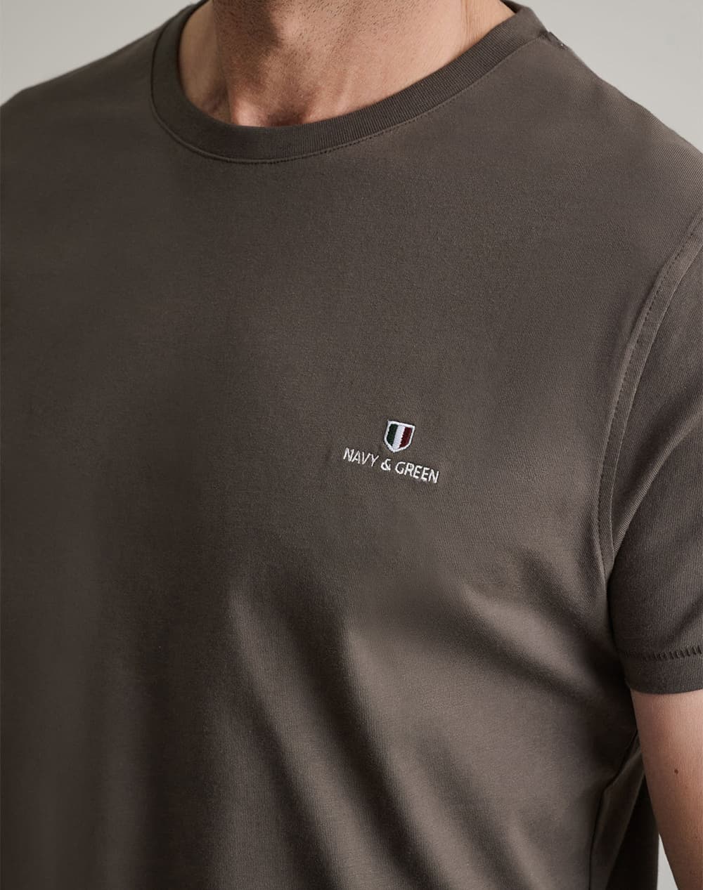 Men's T-Shirts Navy & Green Brown