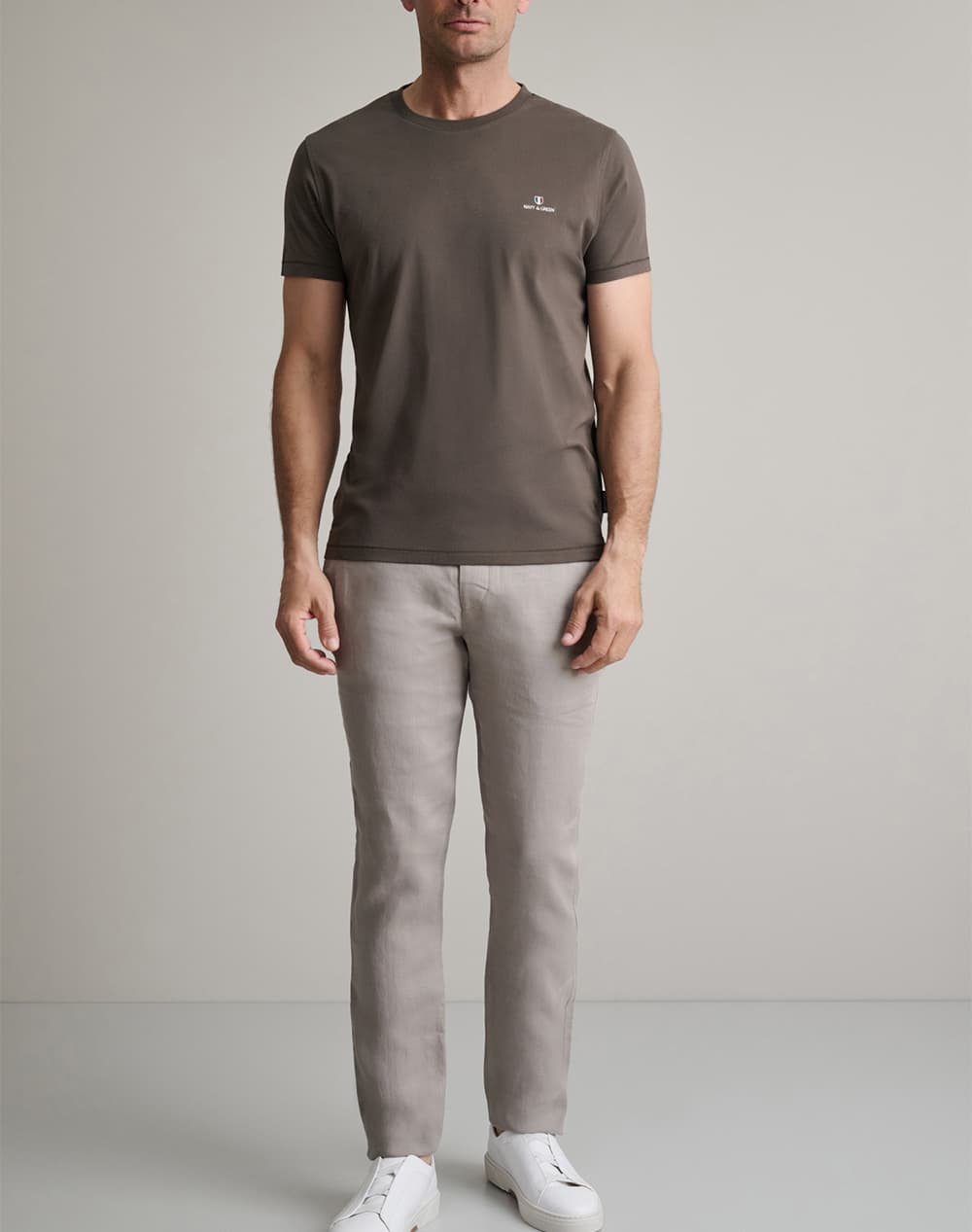 Men's T-Shirts Navy & Green Brown