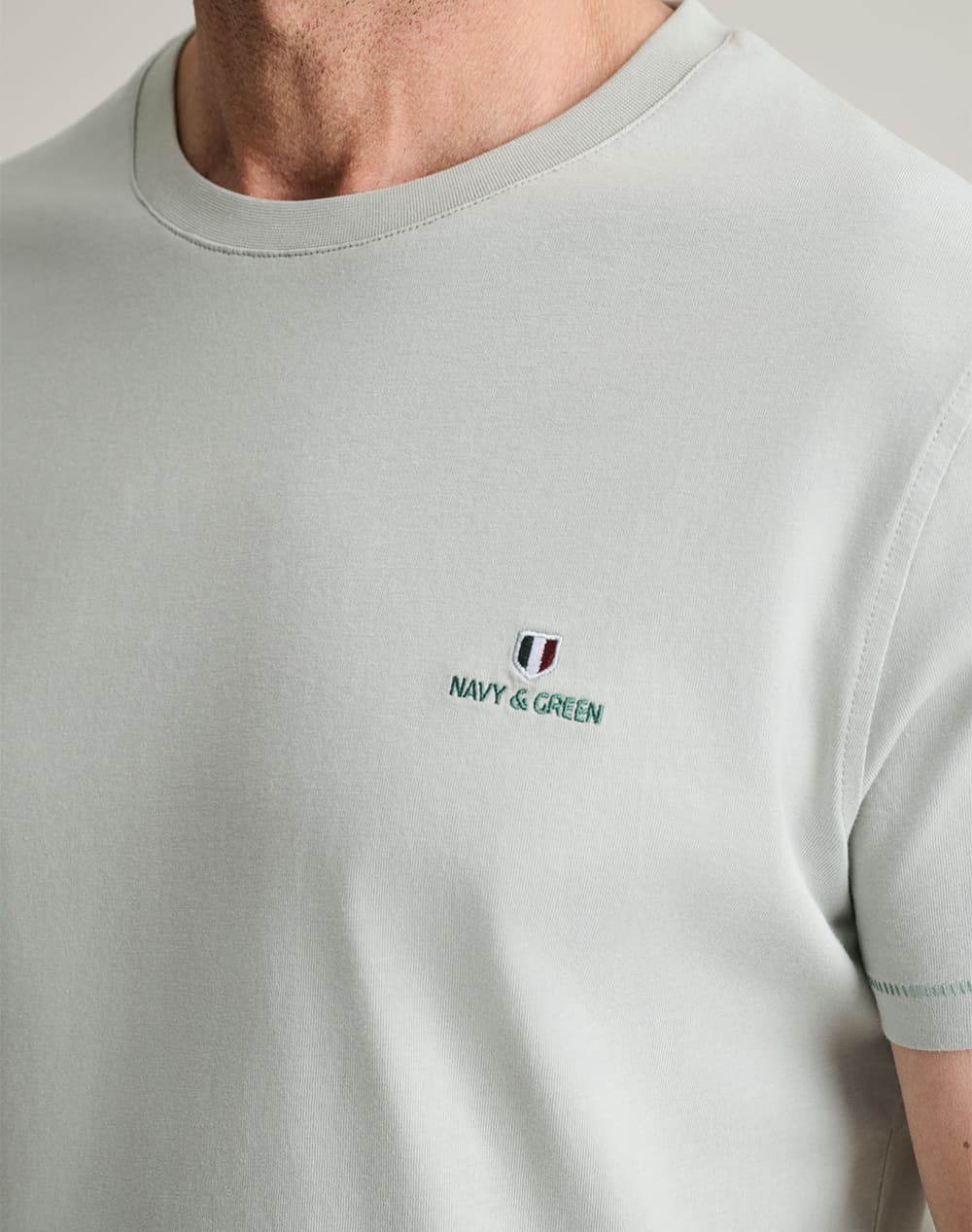 Men's T-Shirts Navy & Green Ecru