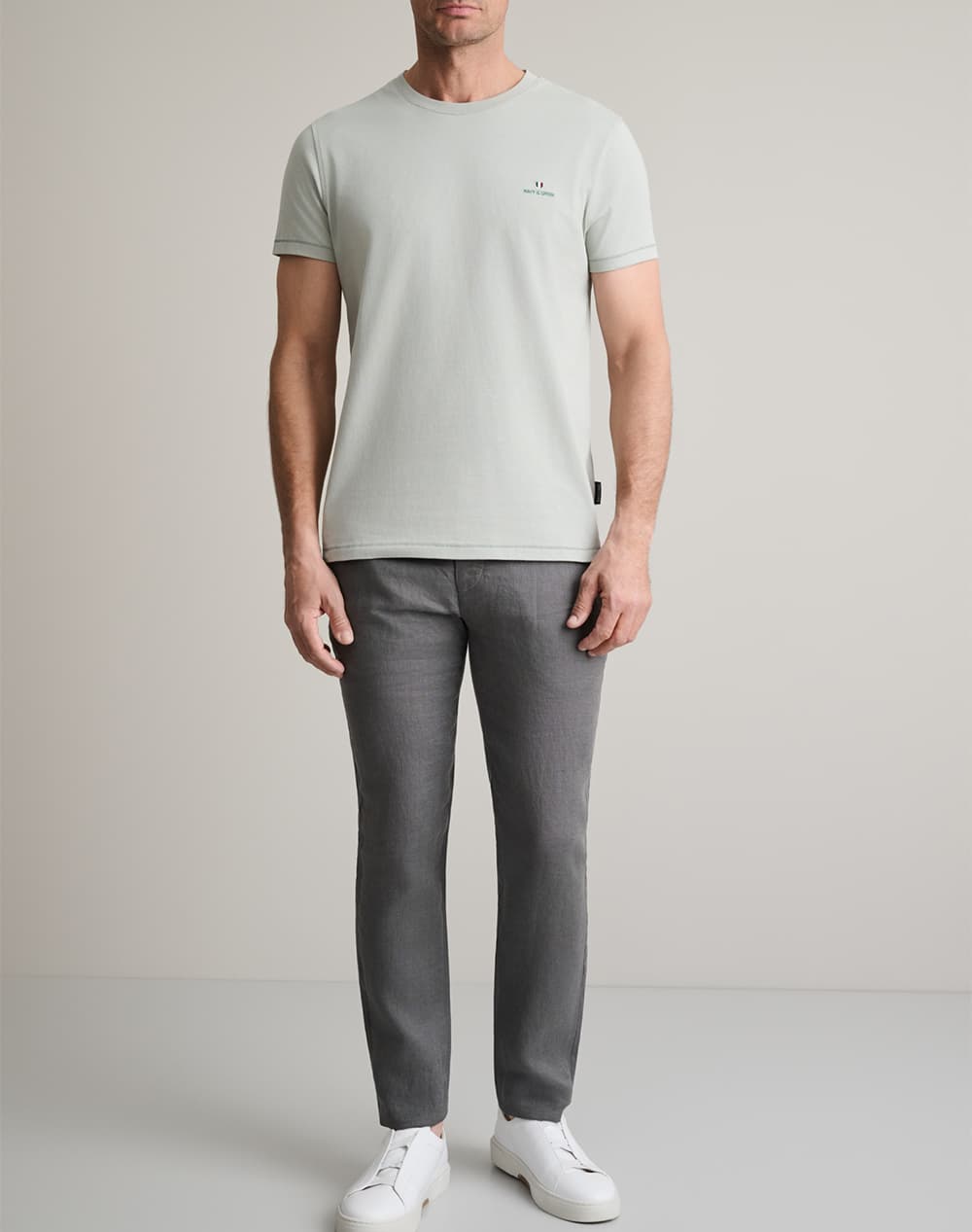 Men's T-Shirts Navy & Green Ecru