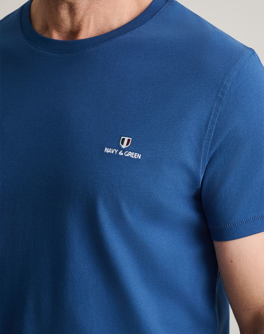 Men's T-Shirts Navy & Green Blue