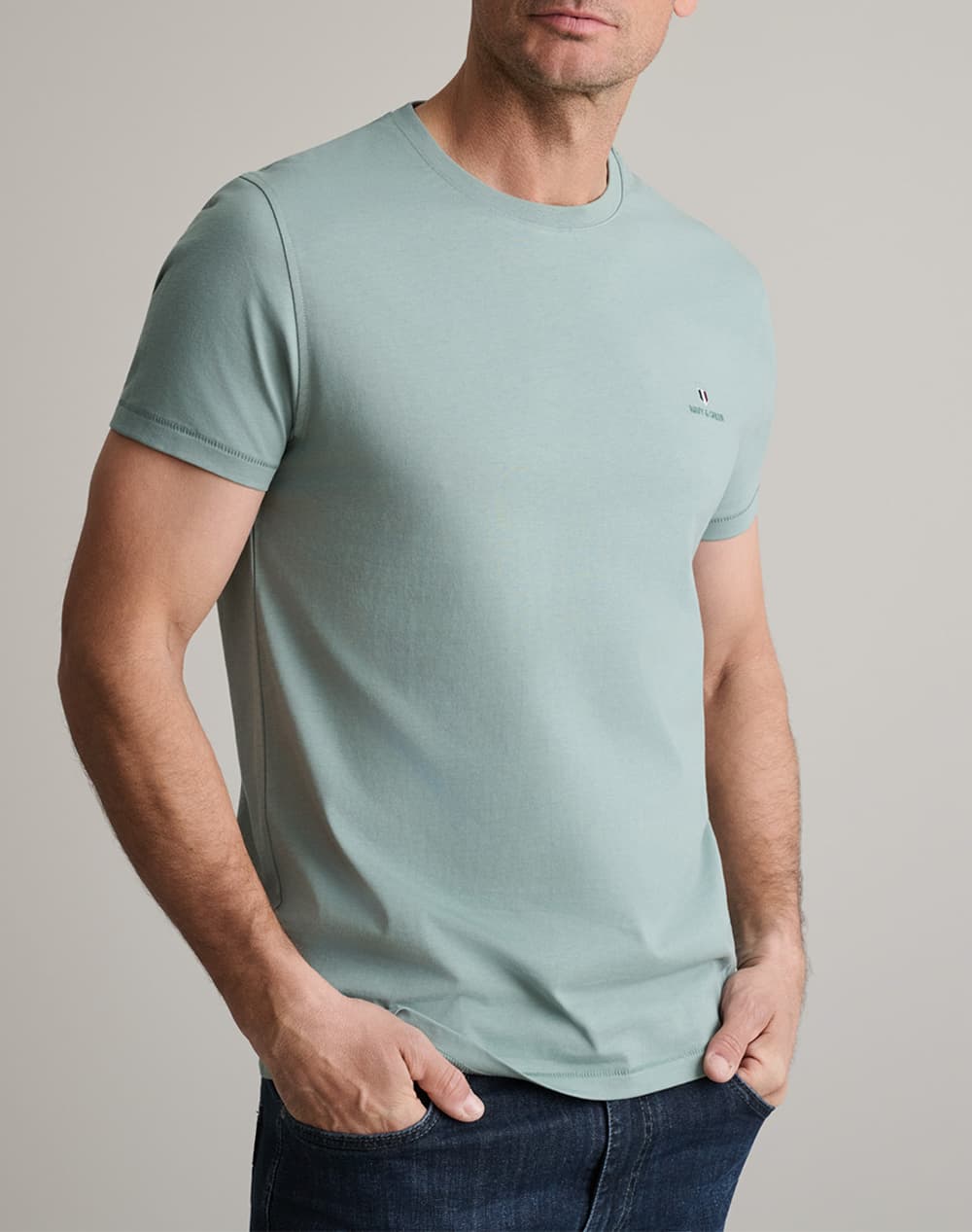 Men's T-Shirts Navy & Green Blue