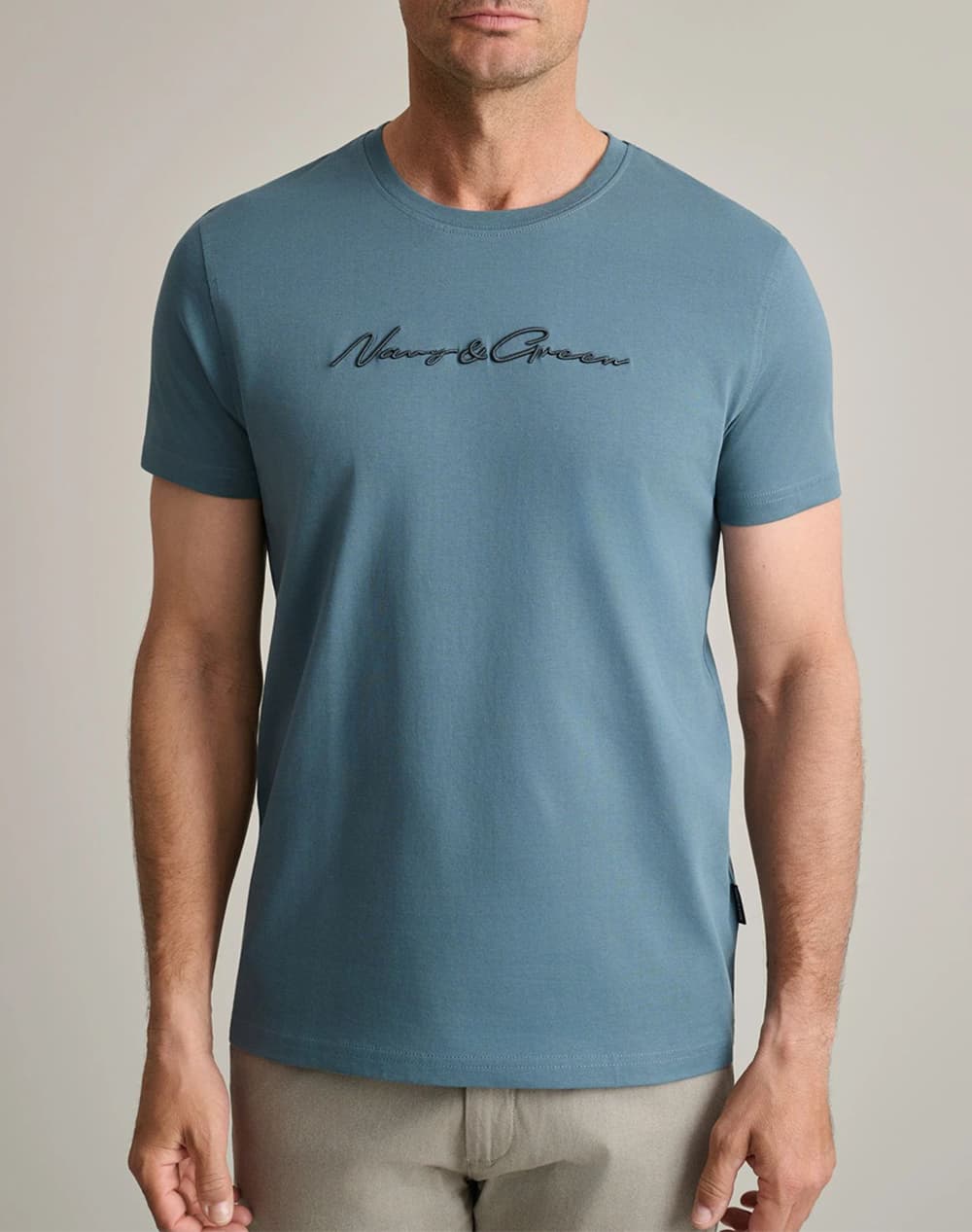 Men's T-Shirts Navy & Green Green