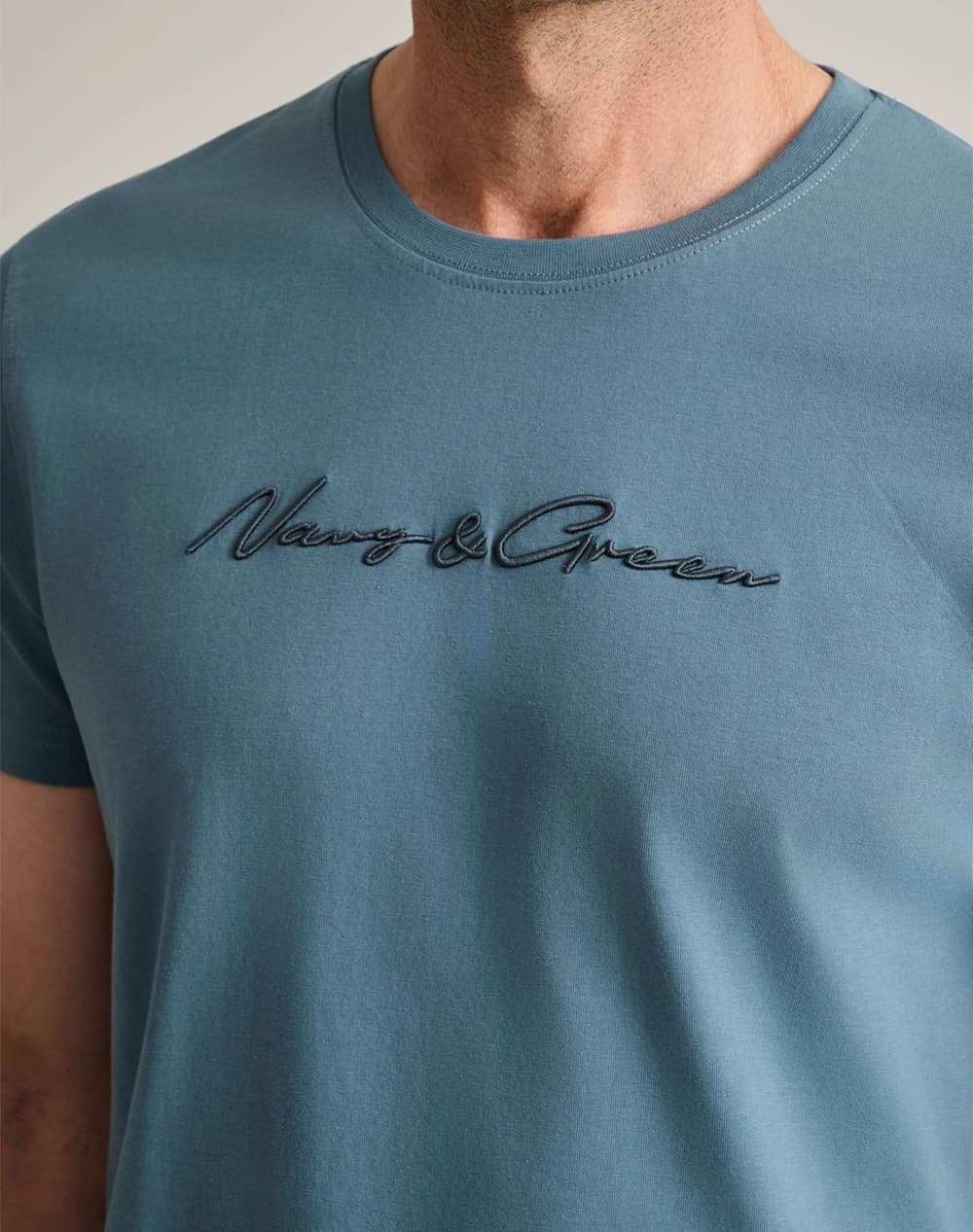 Men's T-Shirts Navy & Green Blue