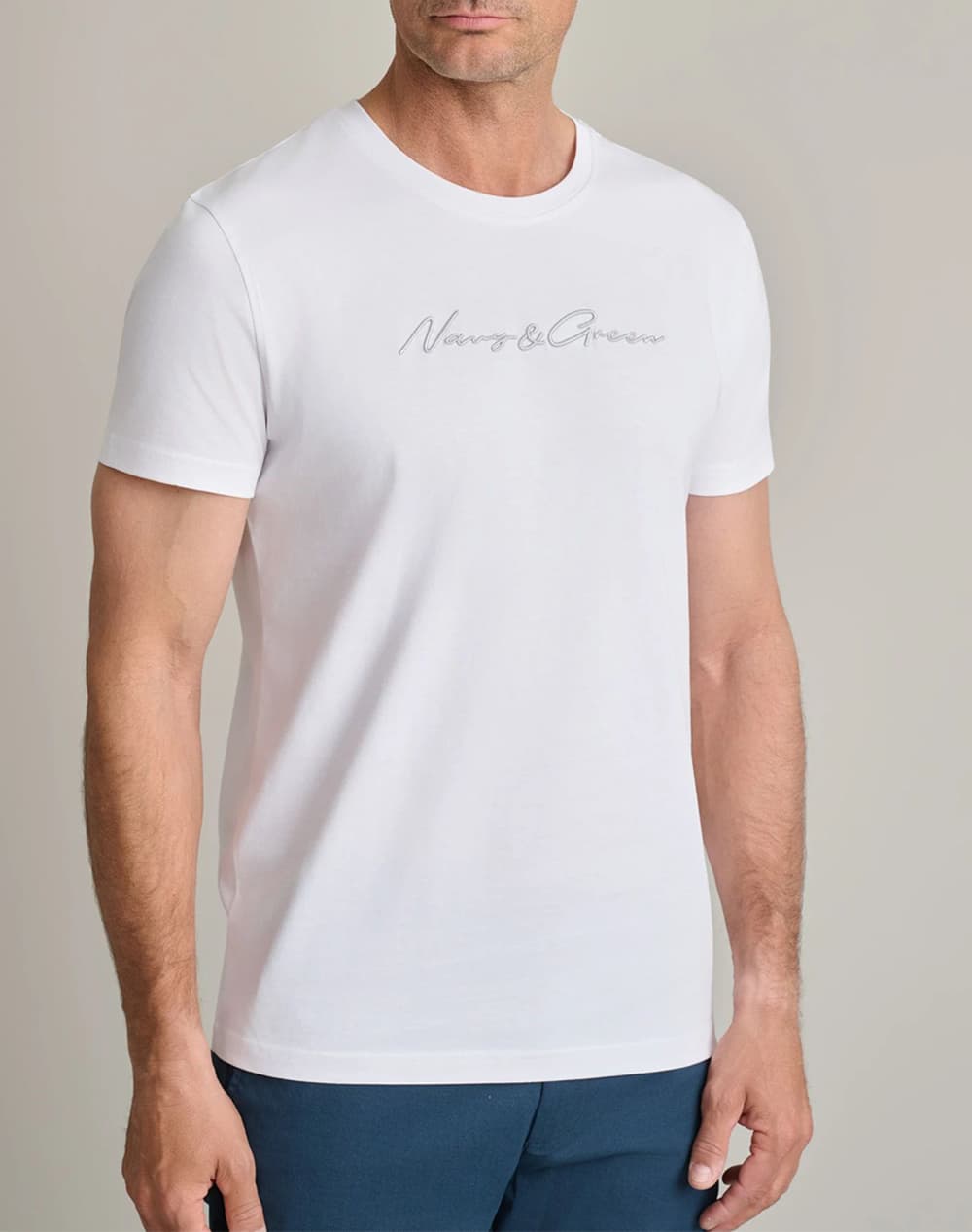 Men's T-Shirts Navy & Green Green