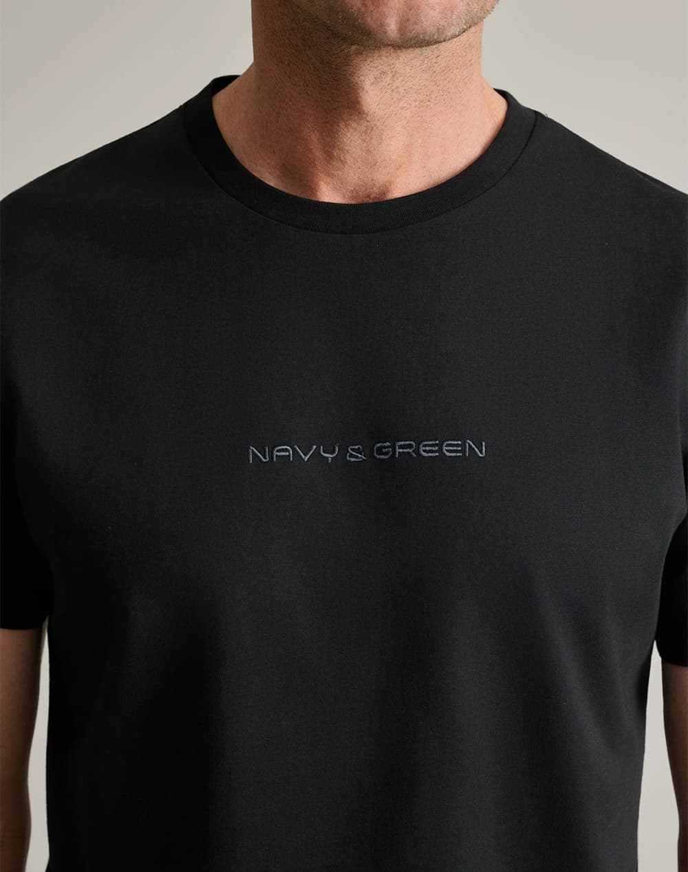 Men's T-Shirts Navy & Green Black