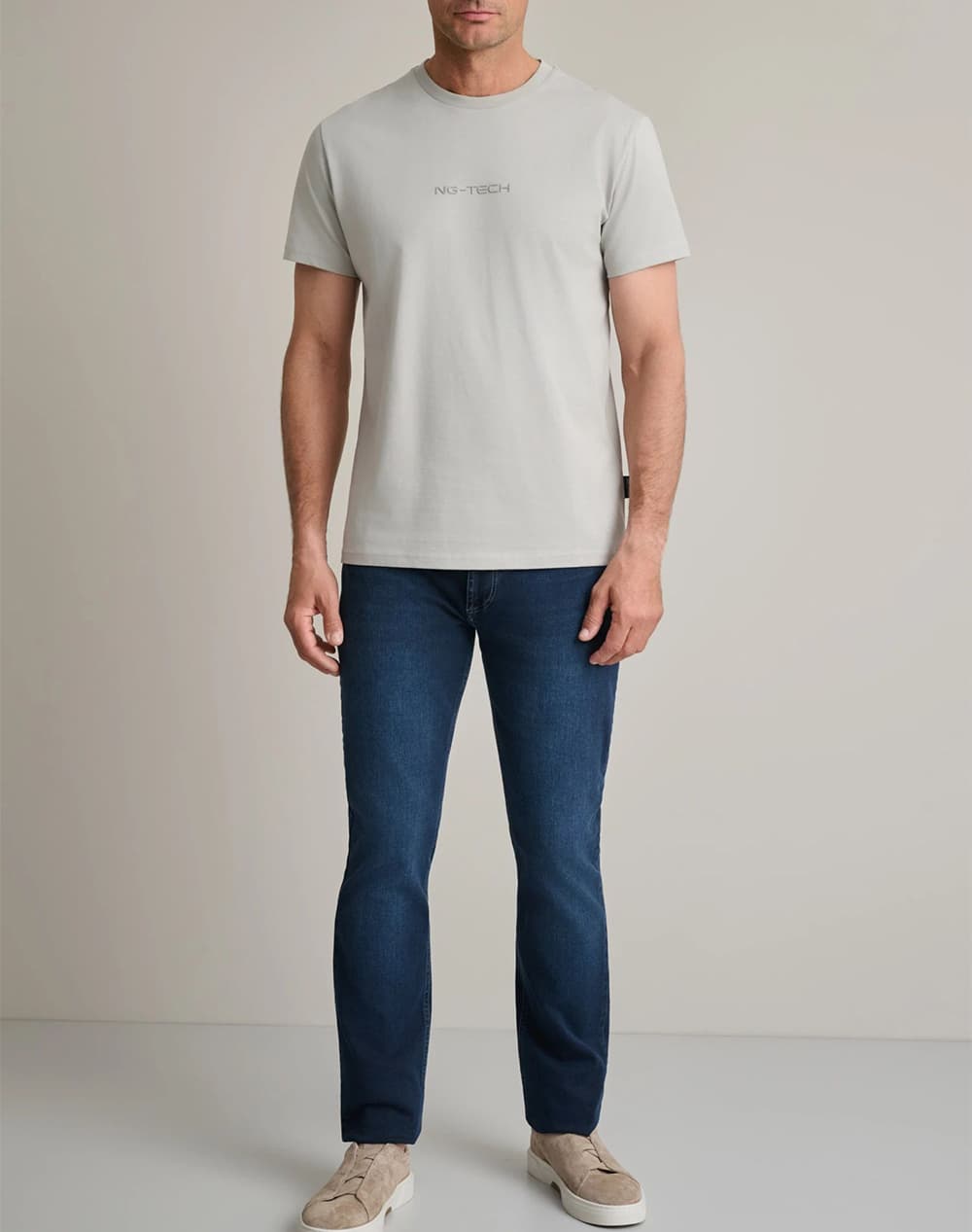 Men's T-Shirts Navy & Green Gray