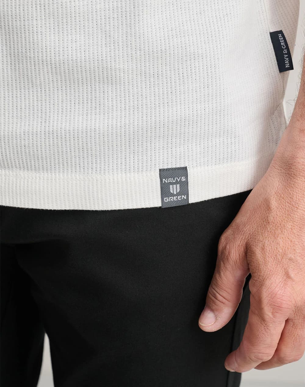 Men's Polo Shirts Navy & Green White