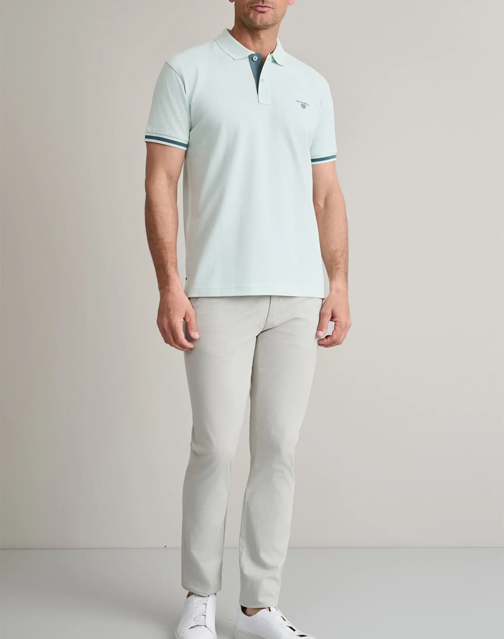 Men's Polo Shirts Navy & Green Green