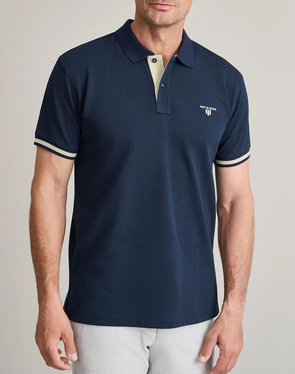 Men's Polo Shirts Navy & Green Green