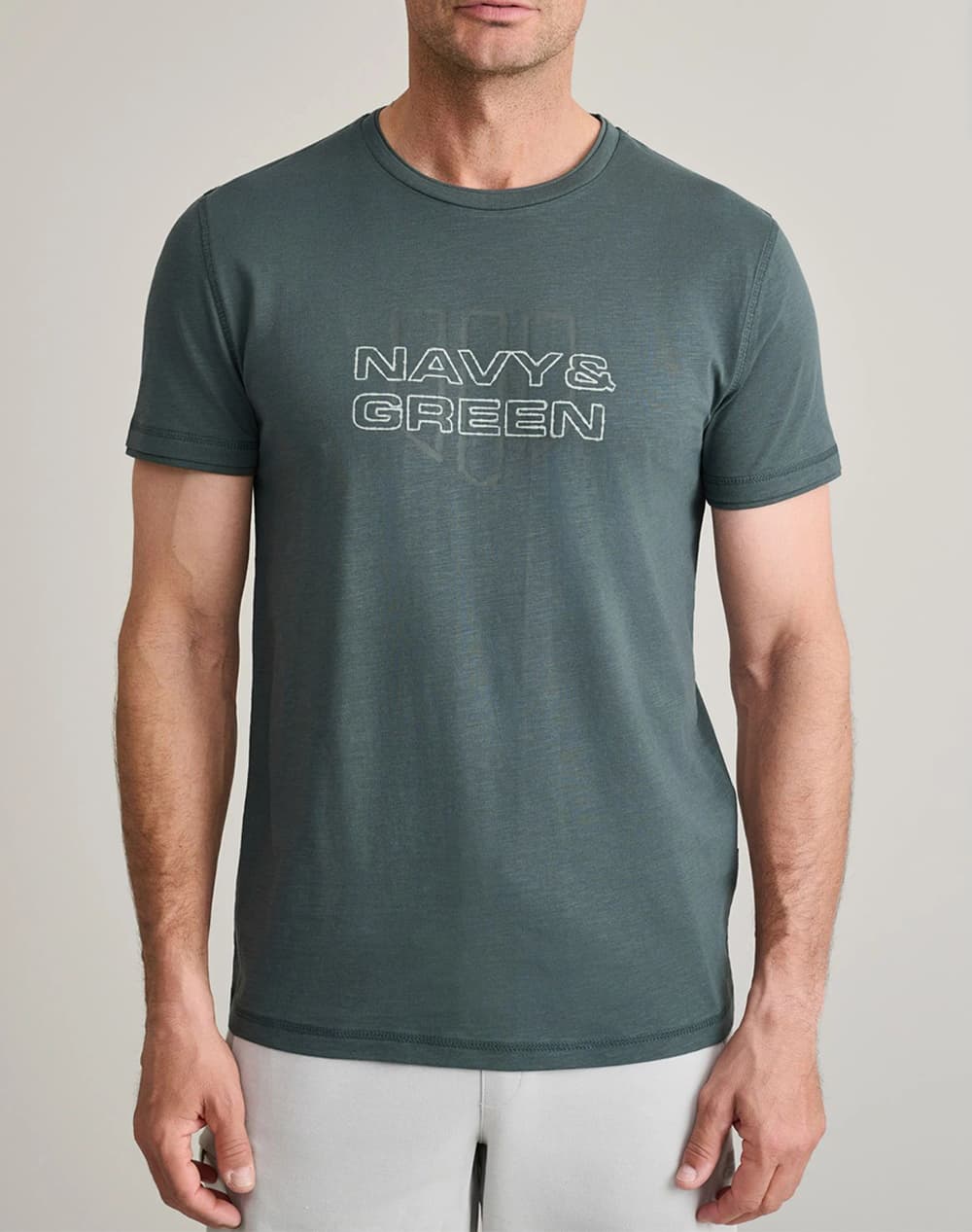 Men's T-Shirts Navy & Green Blue