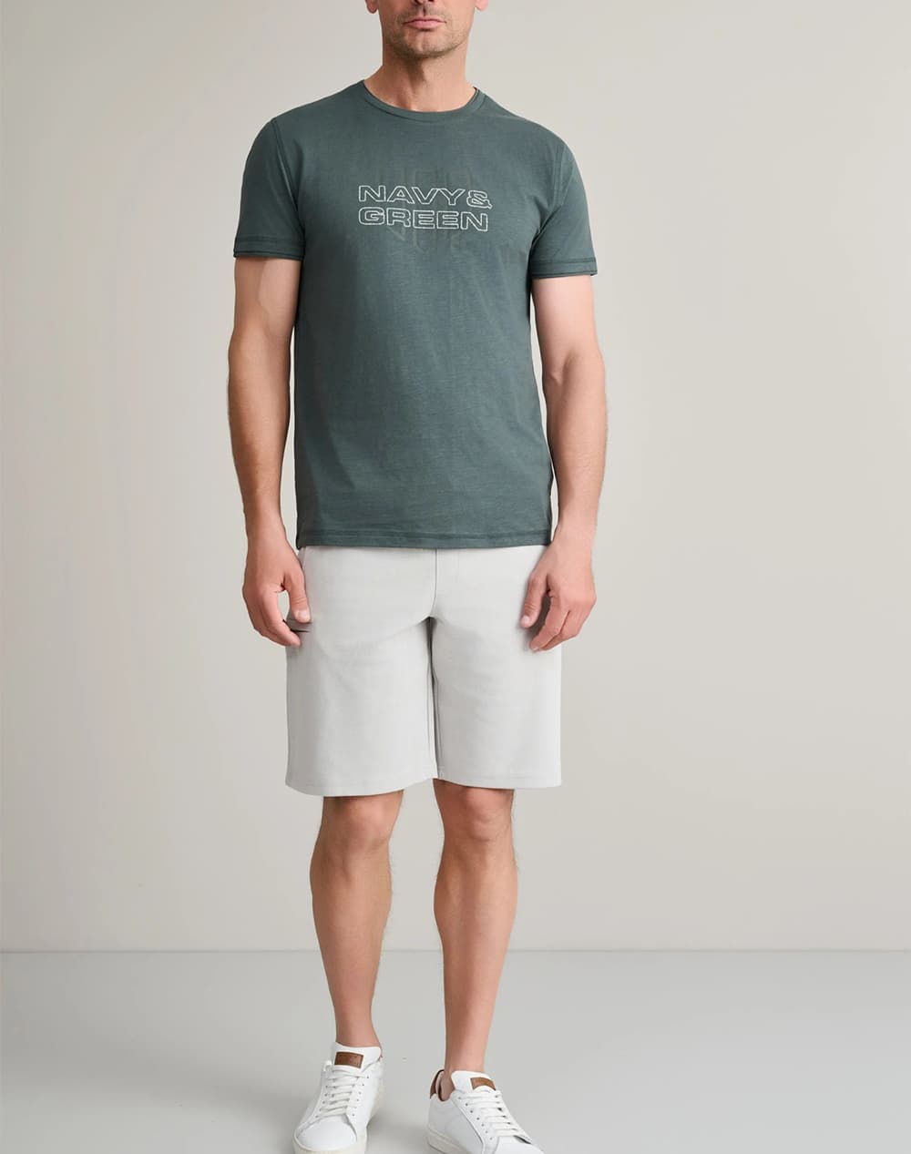 Men's T-Shirts Navy & Green Green