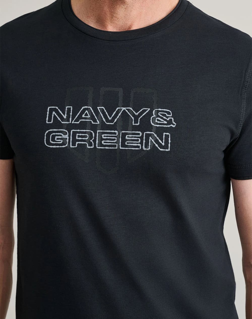 Men's T-Shirts Navy & Green Black